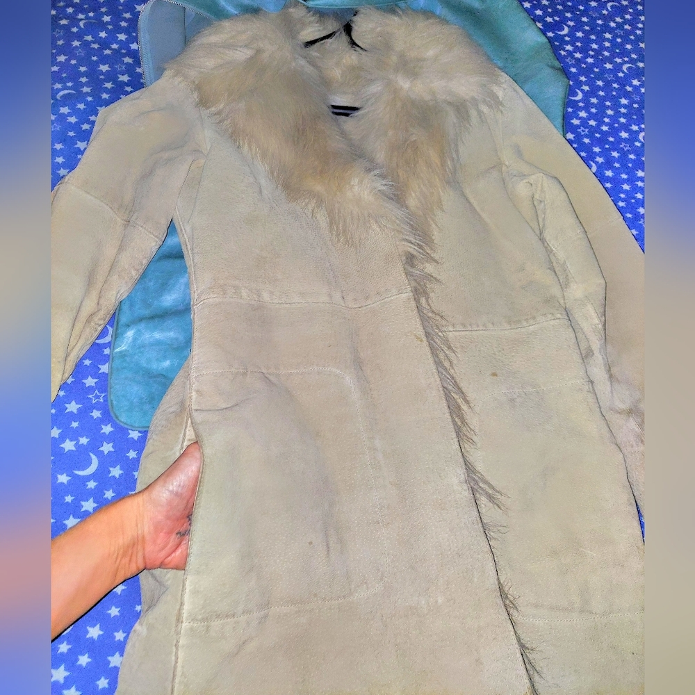 Suede Faux Fur Coat